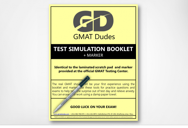 GMAT Simulation Booklet and Marker